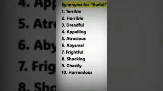 Synonyms for Awful #mostcommonandusefulantonyms