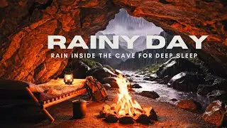 Cozy Cave Shelter in Heavy Rain&ndash; Drift to Sleep Fast with Soothing Rainfall & Crackling Fire Sounds