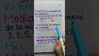 Media, moda, mediana #youtubeshorts #maths #educacion #educacionmatematica #matematicas #shorts