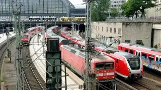 S-Bahn Hamburg (2 x Baureihe 490) und viel Regionalverkehr &ndash; Hamburg Hauptbahnhof im Juni 2020
