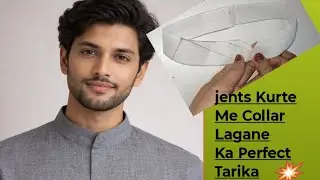 Jents Kurta Collar Ki Cutting And Stitching Tutorial 🥰 # You Tube # Viral # Video # Sewing 🧵🪡
