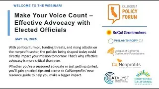 Recording  Make Your Voice Count, Effective Advocacy with Elected Officials