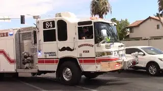 Screaming Q! Henderson Fire Engine 84 Responding Code 3! Heavy Airhorn!