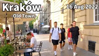 Morning Walk Kraków Old Town in Poland - August 2022 | Walking Tour