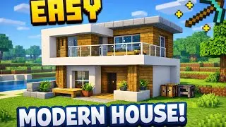 Minecraft tutorial small modern house easy to make @crafxking 