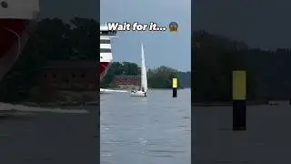 Sailboat vs. ferry #sailingsafety #sailingtips #learntosail