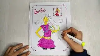 Barbie Coloring Page 🎀  Satisfying Cute Barbie Drawing for Kids & Girls