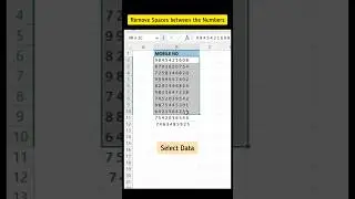 Remove Spaces between the Numbers #exceltech #explorepage #explore&create #excelworld