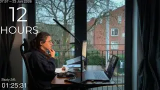 12-Hour LIVE Study With Me 🎓 | Cozy UK Ambience | Custom Pomodoro Timer | Deep Work Mode