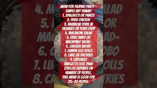 #simplelife #food filipino party- budget travel easy budget good for 20 people