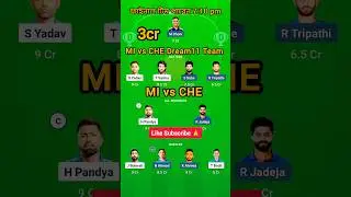 MI vs CHE Dream11 Prediction, MI vs CHE Dream11 Team Of Today Match #Cricket#🏏#ipl2025