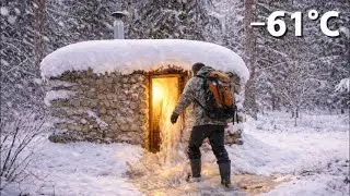 Extreme Winter Survival at −61°C | Frozen Cabin in a Snowstorm