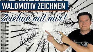 Wald aus der Froschperspektive zeichnen - Komplette &Uuml;bung - Zeichne mit mir!