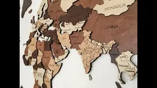 3D WOOD WORLD MAP -  BUDGET WALL DECOR