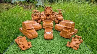 Clean up muddy minicars & disney car convoys! Play in the garden
