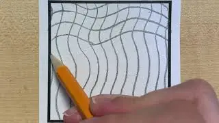 Bridget Riley Op Art: Wavy Checkerboard