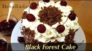 Black Forest Cake recipe / Eggless Chocolate cake / Cherry Syrup/Schwarzw&auml;lder Kirschtorte