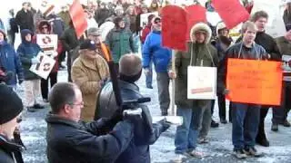 Protesting against the Hydro-Quebec and NB Power deal in Fredericton