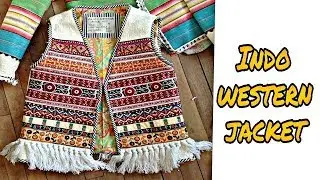 Indo western short slim jacket /over jacket [cutting & stitching ]