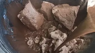 Red dirt crumbling pouring paste crumbling  #cementdirtlover#purecement#reddirt #sandcement#asmr#bts