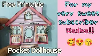 How to make Pocket Dollhouse for RADHA #paperdiy #paperdoll #dollhouse #papercraft 