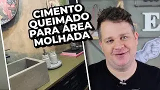 CIMENTO QUEIMADO EM ÁREA MOLHADA | REFORMA DO LAVABO 2