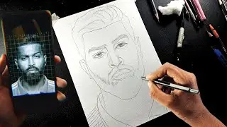 Hardik Pandya Drawing // Detailed Outline Tutorial 🔴//Lesson-1