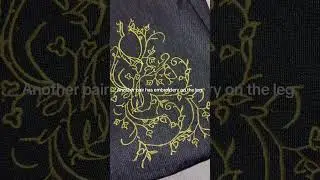 Gold Embroidered Jeans 👀😤 #vintage #baggy #skater #streetwear #jeans #y2k #grunge #fashion
