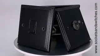 Art Deco Supreme Matt Black Sockets and Switches