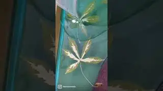 Turquoise Blue Epoxy Resin side table with real leaves