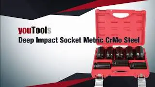 8PCE 3/4&Prime; Drive Deep Impact Socket Metric CrMo Steel 27~41 mm