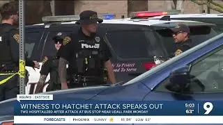 Witness to hatchet attack at bus stop speaks out