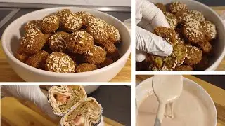 لن تشتري الفلافل بعد اليوم ! أسرع وأسهل طريقة لتحضير الفلافل مع صوص الطحينة Falafel 