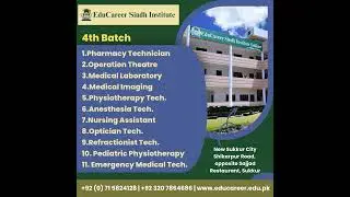 Admission Open in Health Technician Diplomas at EduCareer Sindh Institute