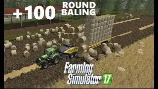 Farming Simulator 17 | +100 ROUND BALING TRAILER & VERY ROUND BALING