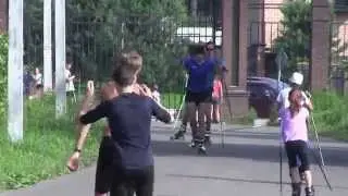 Roller Skiing training Лыжероллеры Родина 2013