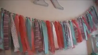 Fabric Banner Tutorial Coral Teal White