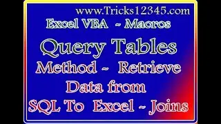 VBA Macros:  SQL To Excel Database Connection Joins All The Columns