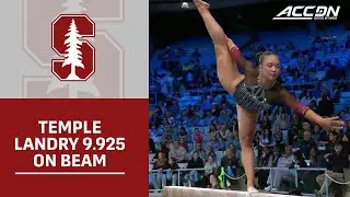 Stanford's Temple Landry Ties Teammates For 1st Place With a 9.925 On Beam