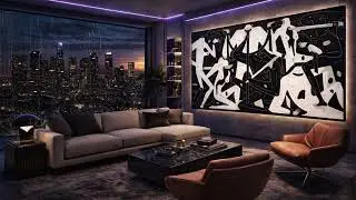 Spend The Night in a Luxury High Rise Hotel | Cleon Peterson Artwork | Rain Sounds for Sleep