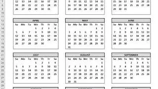 Yearly Calendar for any year.
