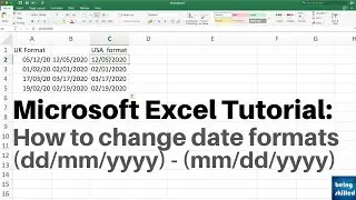 Не удаётся изменить формат даты в Excel? (с дд/мм/гггг на мм/дд/гггг) Смотреть &mdash; Учебное пособие по MS Excel