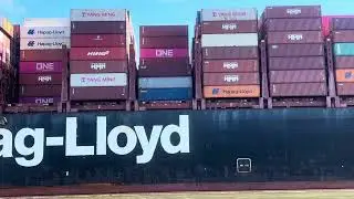 The absolute sheer size of this Hapag Lloyd headed to Savannah port.