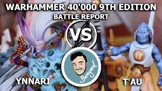 WARHAMMER 40'000 9TH EDITION BATTLE REPORT 2000 PTS YNNARI VS T'AU!
