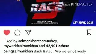 Race3 trailer coming out on 15may Salman khan