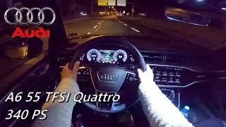 2022 Audi A6 55 TFSI Quattro Limousine Sedan 340 PS NIGHT POV DRIVE MAINZ (60 FPS)
