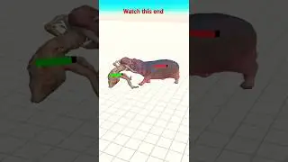 How to Hippo & Saber ghoul attack 😱 || ARBS animal revolt battle simulator...  #shorts