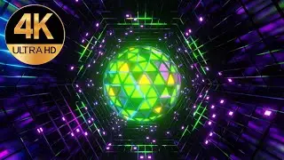 10 hour 4k fast moving Disco Ball Metallic Color Relaxing Neon abstract Free Video Background loop