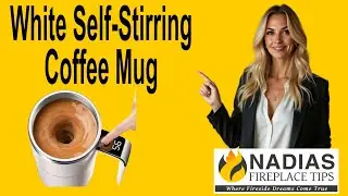 White Self-Stirring Coffee Mug &ndash; Rechargeable Travel Tumbler with Temperature Display