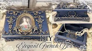 Thrift Store Box to Elegant French Decor! DIY Home Decor with Redesign Moulds, Transfers & Resin